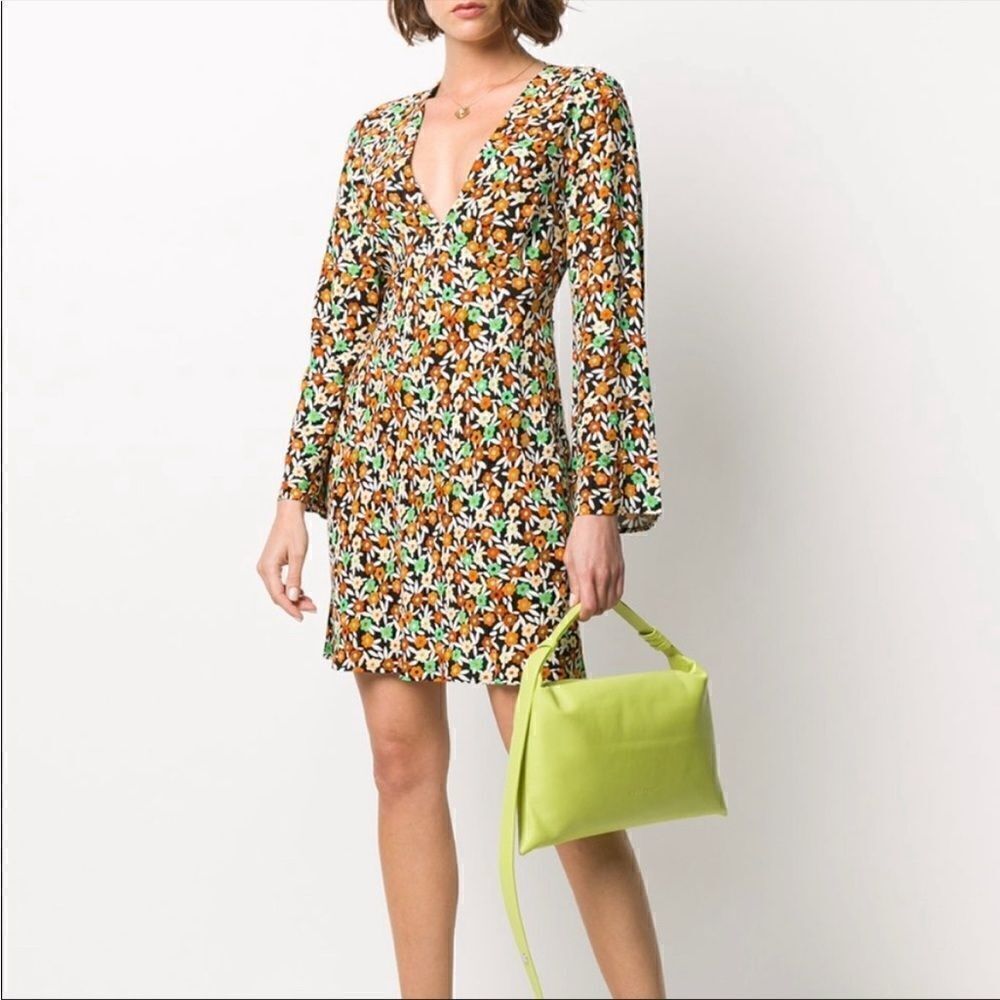 Rixo Sophie Retro Floral Print Mini Dress
